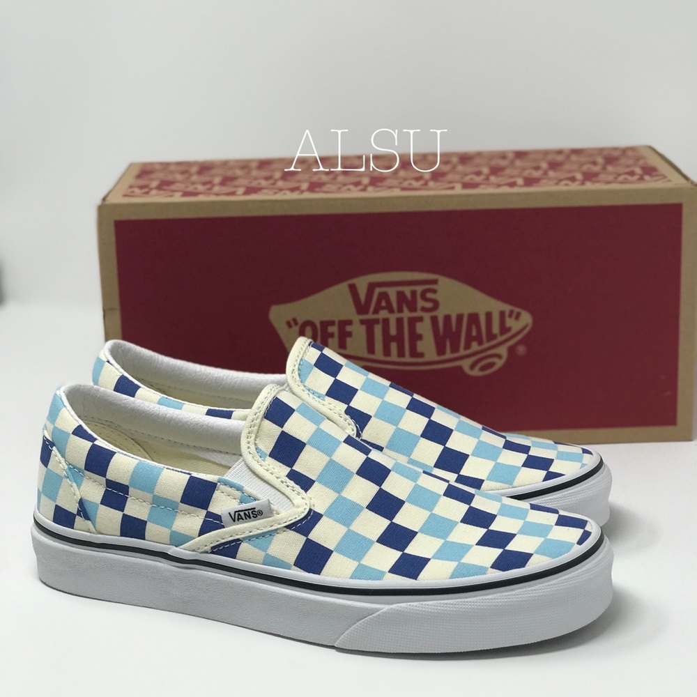 VANS Classic Slip On Checkerboard Blue Topaz W - Picture 2 of 8